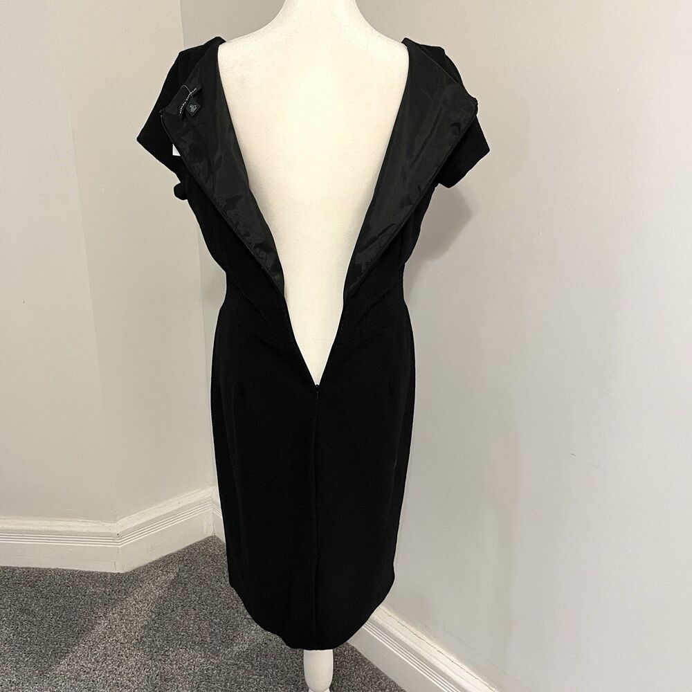 Banana Republic Little Black Wool Dress Sz 10 Embroidered Waist Lined NEW W Tags - Picture 5 of 14